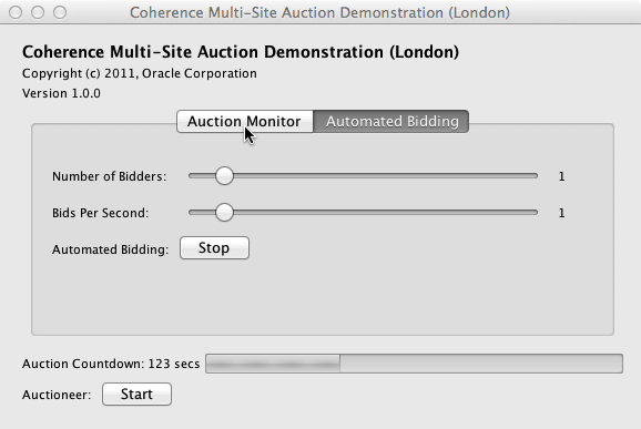 The Auction Monitor Tab in Site 1